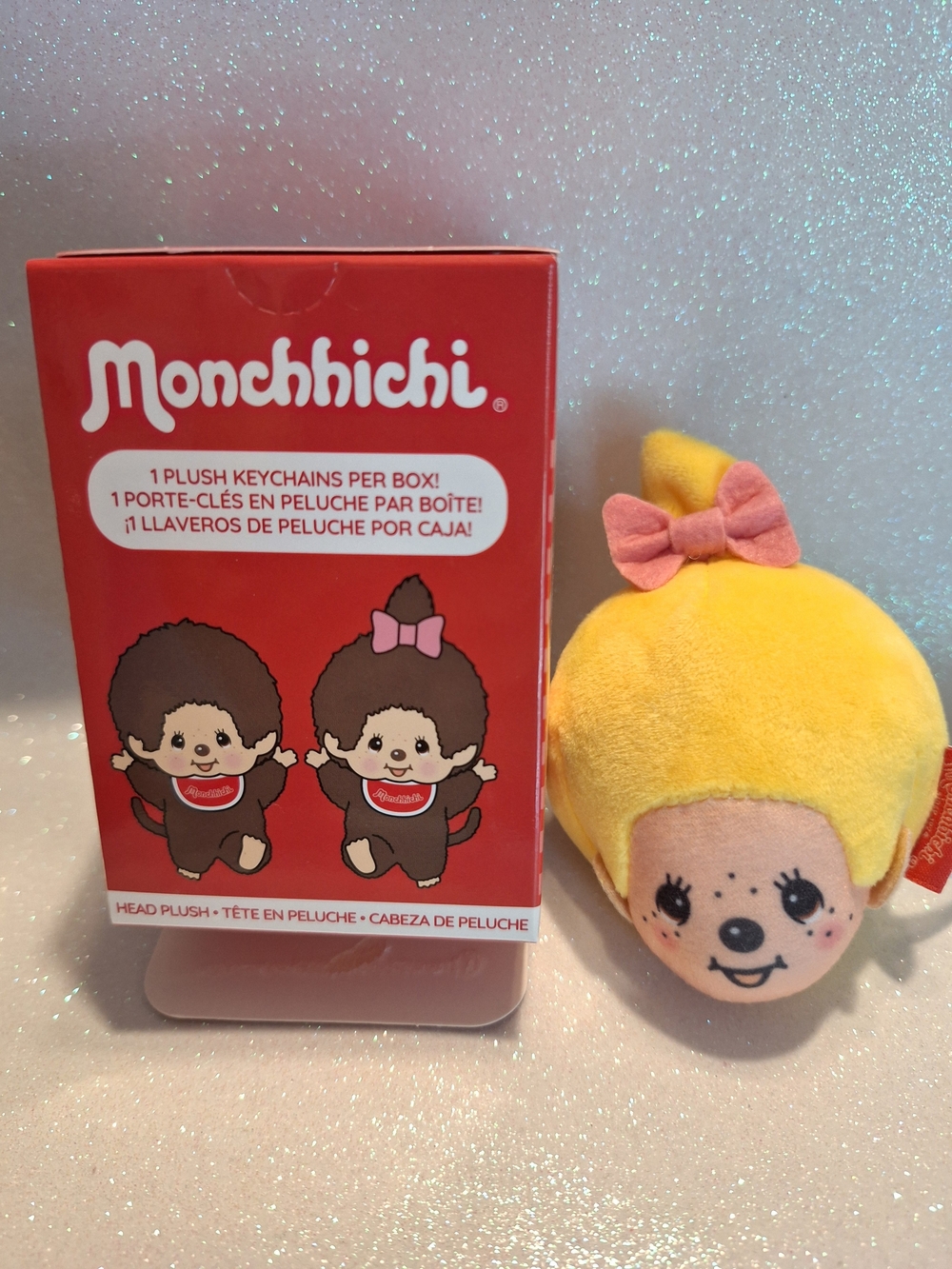 Monchhichi Yellow Head Plush Keychain New
